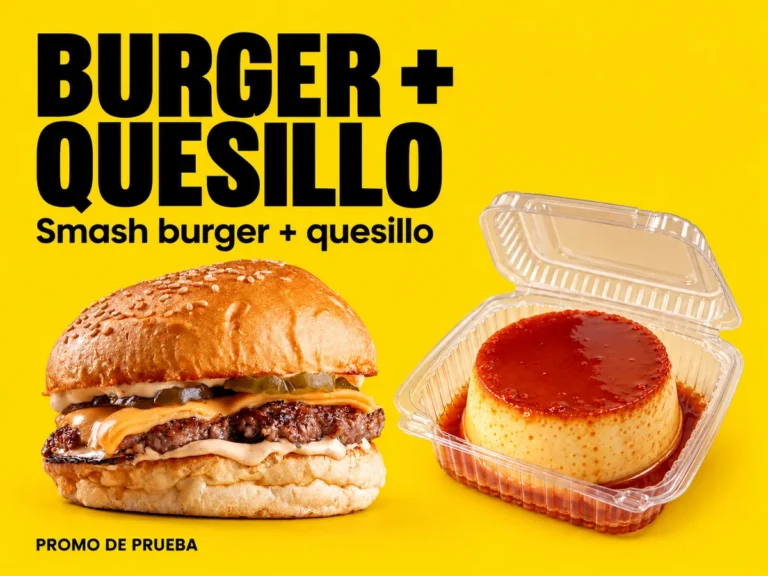 Burger + Quesillo: Smash burger y quesillo. Promo de prueba.