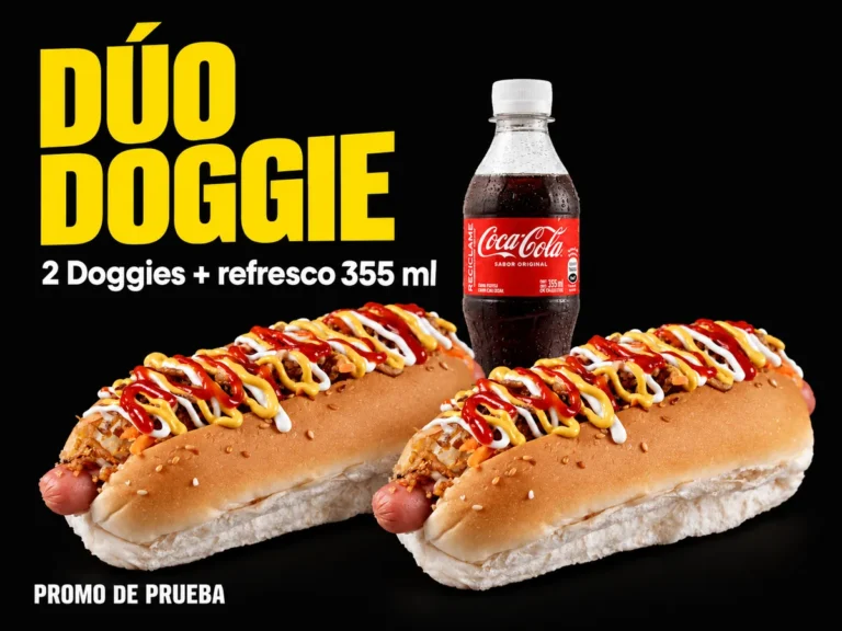 Dúo Doggie: 2 Doggies y refresco de 355 ml. Promo de prueba.