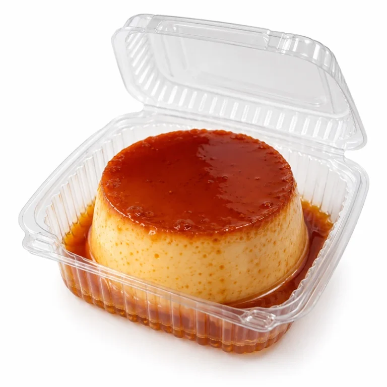 Quesillo venezolano en envase transparente