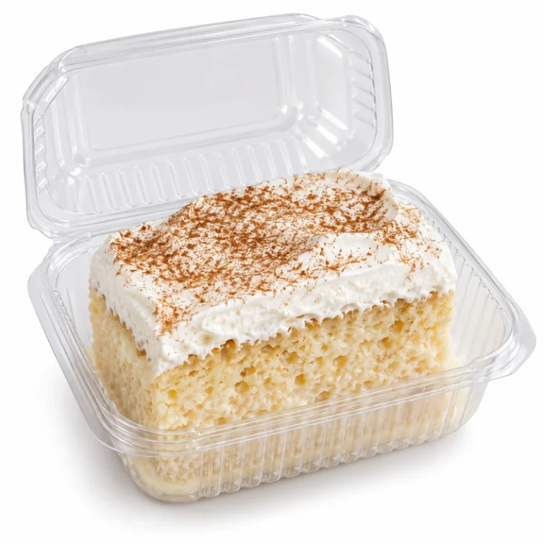 Postre tres leches en envase transparente